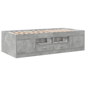 vidaXL Tagesbett mit Schubladen Betongrau 75x190 cm Holzwerkstoff