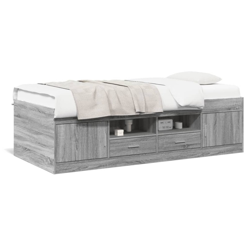 vidaXL Tagesbett mit Schubladen Grau Sonoma 75x190 cm Holzwerkstoff vidaXL Tagesbett mit Schubladen Grau Sonoma 75x190 cm Holzwerkstoff