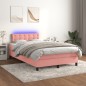 vidaXL Boxspringbett mit Matratze & LED Rosa 120x190 cm Samt vidaXL Boxspringbett mit Matratze & LED Rosa 120x190 cm Samt