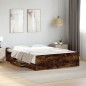 vidaXL Bettgestell mit Schubladen Räuchereiche 140x190cm Holzwerkstoff vidaXL Bettgestell mit Schubladen Räuchereiche 140x190cm Holzwerkstoff