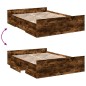 vidaXL Bettgestell mit Schubladen Räuchereiche 140x190cm Holzwerkstoff vidaXL Bettgestell mit Schubladen Räuchereiche 140x190cm Holzwerkstoff