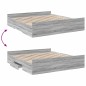 vidaXL Bettgestell mit Schubladen Grau Sonoma 180x200cm Holzwerkstoff vidaXL Bettgestell mit Schubladen Grau Sonoma 180x200cm Holzwerkstoff