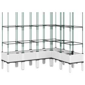 vidaXL Pflanzkübel mit Rankgitter Weiß 160x120x142,5 cm PP