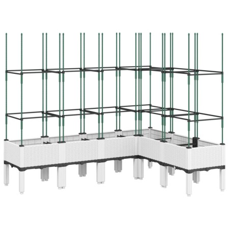 vidaXL Pflanzkübel mit Rankgitter Weiß 160x120x142,5 cm PP