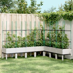 vidaXL Pflanzkübel mit Rankgitter Weiß 200x160x142,5 cm PP