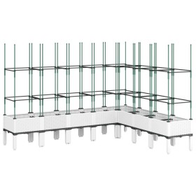 vidaXL Pflanzkübel mit Rankgitter Weiß 200x160x142,5 cm PP