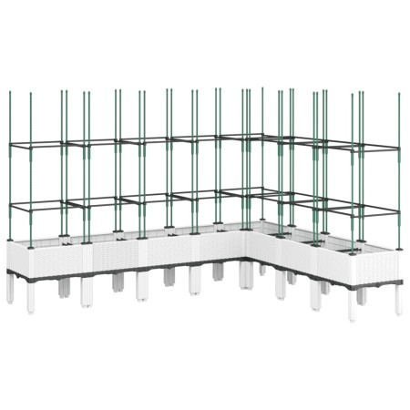 vidaXL Pflanzkübel mit Rankgitter Weiß 200x160x142,5 cm PP