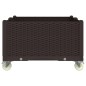 vidaXL Pflanzkasten mit Rollen Braun 100x80x54 cm PP vidaXL Pflanzkasten mit Rollen Braun 100x80x54 cm PP