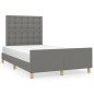 vidaXL Bettgestell mit Kopfteil Dunkelgrau 120x190 cm Stoff vidaXL Bettgestell mit Kopfteil Dunkelgrau 120x190 cm Stoff