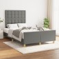 vidaXL Bettgestell mit Kopfteil Dunkelgrau 120x190 cm Stoff vidaXL Bettgestell mit Kopfteil Dunkelgrau 120x190 cm Stoff