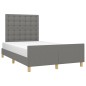 vidaXL Bettgestell mit Kopfteil Dunkelgrau 120x190 cm Stoff vidaXL Bettgestell mit Kopfteil Dunkelgrau 120x190 cm Stoff