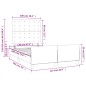 vidaXL Bettgestell mit Kopfteil Dunkelgrau 120x190 cm Stoff vidaXL Bettgestell mit Kopfteil Dunkelgrau 120x190 cm Stoff