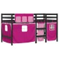 vidaXL Kinderhochbett mit Vorhängen Rosa 80x200 cm Massivholz Kiefer vidaXL Kinderhochbett mit Vorhängen Rosa 80x200 cm Massivholz Kiefer