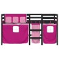 vidaXL Kinderhochbett mit Vorhängen Rosa 80x200 cm Massivholz Kiefer vidaXL Kinderhochbett mit Vorhängen Rosa 80x200 cm Massivholz Kiefer