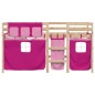vidaXL Kinderhochbett mit Vorhängen Rosa 90x190 cm Massivholz Kiefer vidaXL Kinderhochbett mit Vorhängen Rosa 90x190 cm Massivholz Kiefer