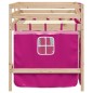 vidaXL Kinderhochbett mit Vorhängen Rosa 90x190 cm Massivholz Kiefer vidaXL Kinderhochbett mit Vorhängen Rosa 90x190 cm Massivholz Kiefer