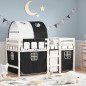 vidaXL Kinderhochbett mit Tunnel Weiß & Schwarz 90x190 cm Kiefernholz vidaXL Kinderhochbett mit Tunnel Weiß & Schwarz 90x190 cm Kiefernholz