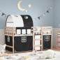 vidaXL Kinderhochbett mit Tunnel Weiß & Schwarz 80x200 cm Kiefernholz vidaXL Kinderhochbett mit Tunnel Weiß & Schwarz 80x200 cm Kiefernholz