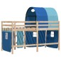 vidaXL Kinderhochbett mit Tunnel Blau 90x190 cm Massivholz Kiefer vidaXL Kinderhochbett mit Tunnel Blau 90x190 cm Massivholz Kiefer