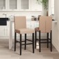 vidaXL Barstühle 2 Stk. Massivholz Gummibaum und Kunstleder vidaXL Barstühle 2 Stk. Massivholz Gummibaum und Kunstleder