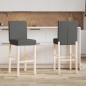 vidaXL Barstühle 2 Stk. Massivholz Gummibaum und Stoff vidaXL Barstühle 2 Stk. Massivholz Gummibaum und Stoff