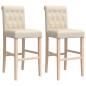 vidaXL Barstühle 2 Stk. Massivholz Gummibaum und Stoff vidaXL Barstühle 2 Stk. Massivholz Gummibaum und Stoff