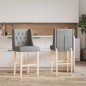 vidaXL Barstühle 2 Stk. Massivholz Gummibaum und Stoff vidaXL Barstühle 2 Stk. Massivholz Gummibaum und Stoff