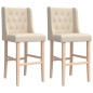 vidaXL Barstühle 2 Stk. Massivholz Gummibaum und Stoff vidaXL Barstühle 2 Stk. Massivholz Gummibaum und Stoff