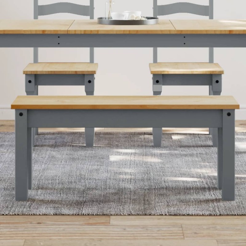 vidaXL Essbank Panama Grau 105x30x45 cm Massivholz Kiefer vidaXL Essbank Panama Grau 105x30x45 cm Massivholz Kiefer
