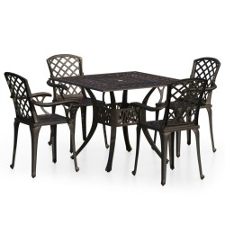 vidaXL 5-tlg. Bistro-Set Aluminiumguss Bronzen