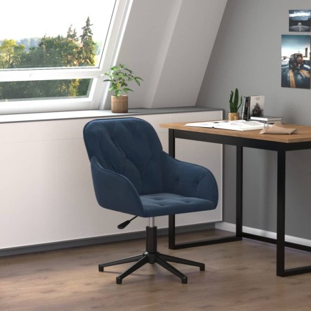 vidaXL Bürostuhl Drehbar Blau Samt