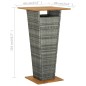vidaXL Bartisch Grau 60x60x110 cm Poly Rattan und Massivholz Akazie vidaXL Bartisch Grau 60x60x110 cm Poly Rattan und Massivholz Akazie