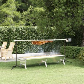 vidaXL Grill Silbern 158x42x31 cm Edelstahl