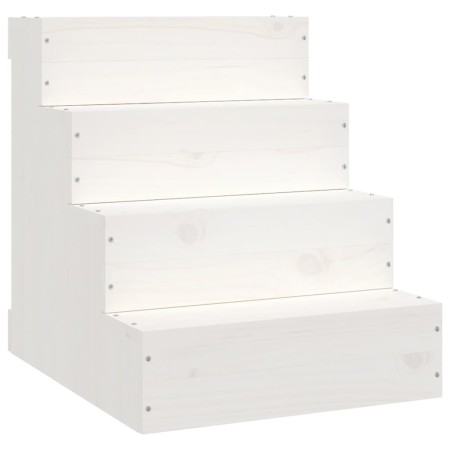 vidaXL Haustiertreppe Weiß 40x49x47 cm Massivholz Kiefer