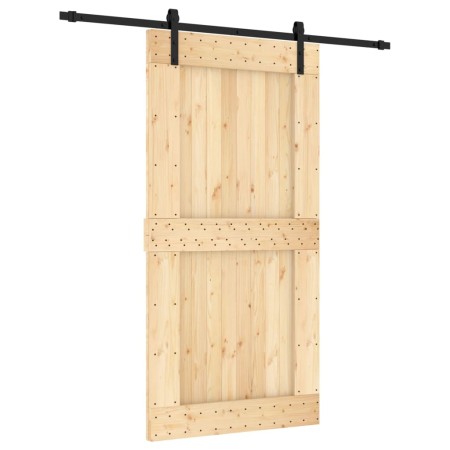 vidaXL Schiebetür mit Beschlag 100x210 cm Massivholz Kiefer
