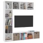 vidaXL 3-tlg. Bücher-/TV-Schrank Set Weiß 180×30×180 cm vidaXL 3-tlg. Bücher-/TV-Schrank Set Weiß 180×30×180 cm