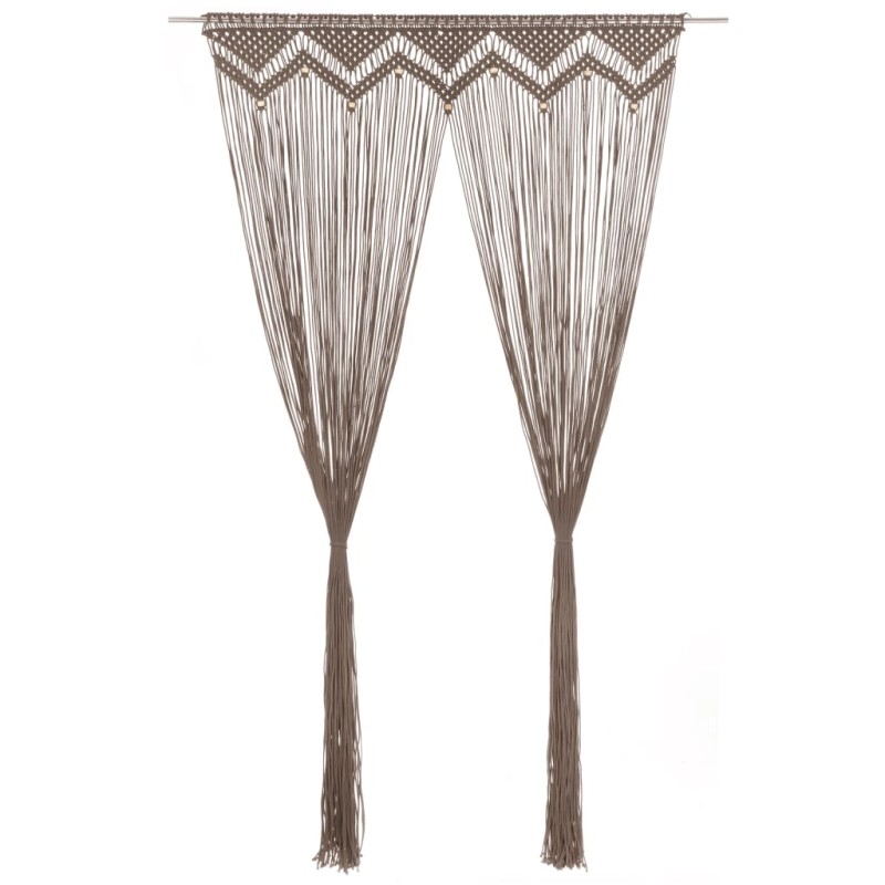 vidaXL Makramee Vorhang Taupe 140x240 cm Baumwolle vidaXL Makramee Vorhang Taupe 140x240 cm Baumwolle