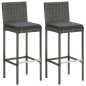vidaXL 3-tlg. Gartenbar-Set mit Kissen Poly Rattan Grau vidaXL 3-tlg. Gartenbar-Set mit Kissen Poly Rattan Grau
