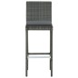 vidaXL 3-tlg. Gartenbar-Set mit Kissen Poly Rattan Grau vidaXL 3-tlg. Gartenbar-Set mit Kissen Poly Rattan Grau
