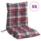 vidaXL Niedriglehner-Auflagen 6 Stk. Rot Karomuster Oxford-Gewebe vidaXL Niedriglehner-Auflagen 6 Stk. Rot Karomuster Oxford-Gewebe