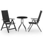 3-tlg. Bistro-Set Schwarz und Anthrazit 3-tlg. Bistro-Set Schwarz und Anthrazit