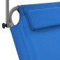 vidaXL Klappliege mit Sonnenschutz und Rädern Stahl Blau vidaXL Klappliege mit Sonnenschutz und Rädern Stahl Blau