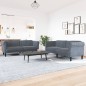 vidaXL 2-tlg. Sofagarnitur Dunkelgrau Samt vidaXL 2-tlg. Sofagarnitur Dunkelgrau Samt