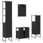 vidaXL 4-tlg. Badmöbel-Set Schwarz Holzwerkstoff vidaXL 4-tlg. Badmöbel-Set Schwarz Holzwerkstoff