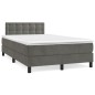 vidaXL Boxspringbett mit Matratze & LED Dunkelgrau 120x190 cm Samt vidaXL Boxspringbett mit Matratze & LED Dunkelgrau 120x190 cm Samt