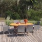 7-tlg. Garten-Essgruppe Poly Rattan Grau 7-tlg. Garten-Essgruppe Poly Rattan Grau