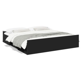 vidaXL Bettgestell mit Schubladen Schwarz 180x200 cm Holzwerkstoff