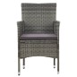 7-tlg. Garten-Essgruppe Poly Rattan Grau 7-tlg. Garten-Essgruppe Poly Rattan Grau
