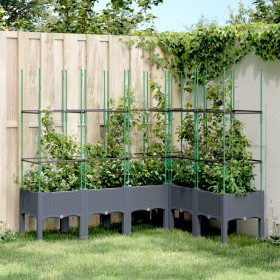 vidaXL Pflanzkübel mit Rankgitter Grau 160x120x142,5 cm PP