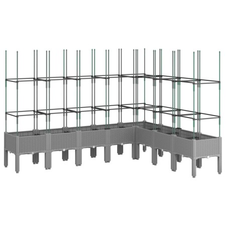vidaXL Pflanzkübel mit Rankgitter Hellgrau 200x160x142,5 cm PP